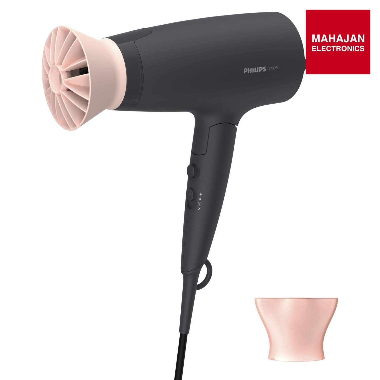 Philips BHD356/10 Professional Hair Dryer 2100W | ThermoProtect AirFlower Technology | Advanced Ionic Care | Foldable Handle | 6 Heat & Speed Settings | Black Philips