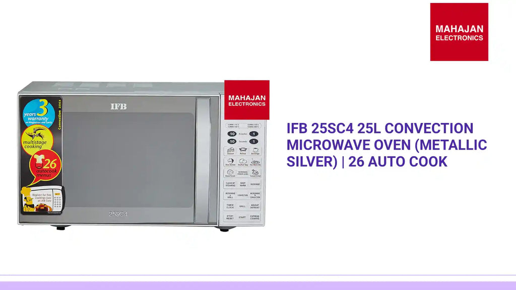 IFB 25SC4 25L Convection Microwave Oven (Metallic Silver) | 26 Auto Cook by@Outfy