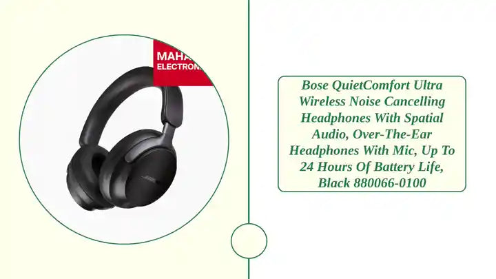 Bose QuietComfort Ultra Wireless Noise Cancelling Headphones with Spatial Audio, Over-The-Ear Headphones with Mic, Up to 24 Hours of Battery Life, Black 880066-0100 by@Outfy