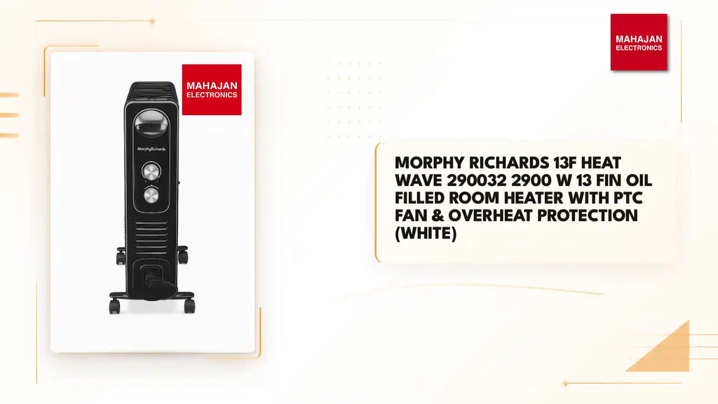 Morphy Richards 13F Heat Wave 290032 2900 W 13 Fin Oil Filled Room Heater with PTC Fan & Overheat Protection (White) by@Outfy