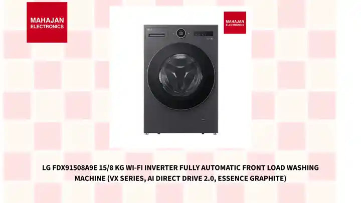 LG FDX91508A9E 15/8 kg Wi-Fi Inverter Fully Automatic Front Load Washing Machine (VX Series, AI Direct Drive 2.0, Essence Graphite) by@Outfy