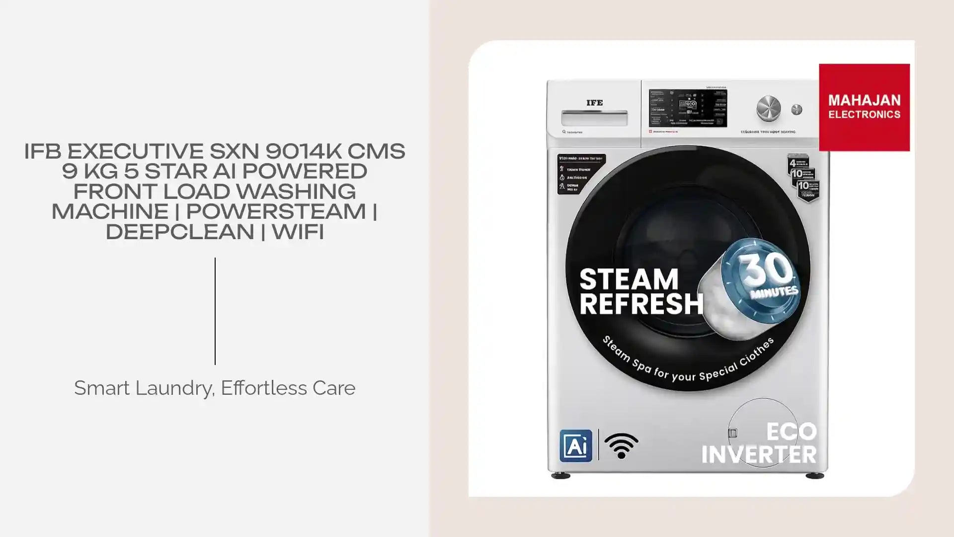 IFB Executive SXN 9014K CMS 9 Kg 5 Star AI Powered Front Load Washing Machine | PowerSteam | DeepClean | WiFi by@Outfy