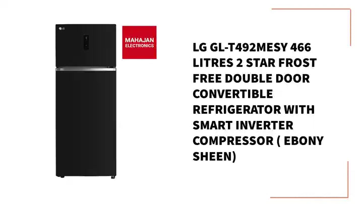 LG GL-T492MESY 466 Litres 2 Star Frost Free Double Door Convertible Refrigerator with Smart Inverter Compressor ( Ebony Sheen) by@Outfy