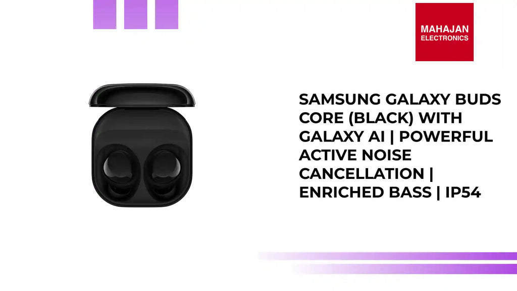 Samsung Galaxy Buds Core (Black) with Galaxy AI | Powerful Active Noise Cancellation | Enriched Bass | IP54 by@Outfy