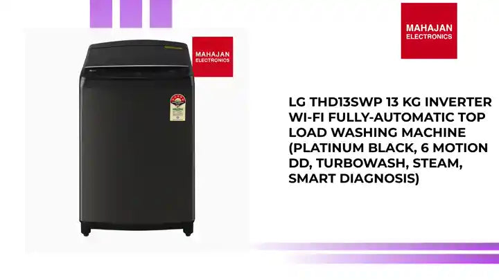 LG THD13SWP 13 Kg Inverter Wi-Fi Fully-Automatic Top Load Washing Machine (Platinum Black, 6 Motion DD, TurboWash, Steam, Smart Diagnosis) by@Outfy