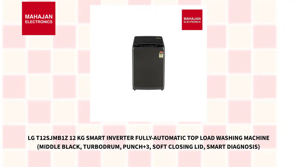 LG T12SJMB1Z 12 Kg Smart Inverter Fully-Automatic Top Load Washing Machine (Middle Black, TurboDrum, Punch+3, Soft Closing Lid, Smart Diagnosis) by@Outfy