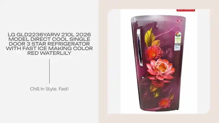 LG GLD2236YARW 210L 2026 Model Direct Cool Single Door 3 Star Refrigerator with Fast Ice Making Color Red Waterlily by@Outfy