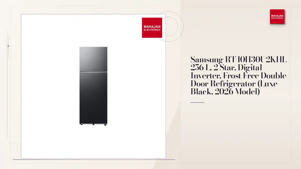Samsung RT40H30U2KHL 256 L, 2 Star, Digital Inverter, Frost Free Double Door Refrigerator (Luxe Black, 2026 Model) by@Outfy