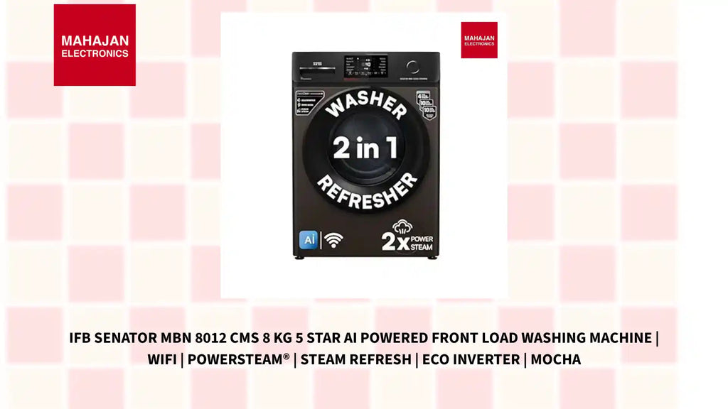 IFB SENATOR MBN 8012 CMS 8 Kg 5 Star AI Powered Front Load Washing Machine | WiFi | PowerSteam&reg; | Steam Refresh | Eco Inverter | Mocha by@Outfy