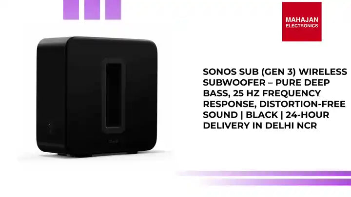 Sonos Sub (Gen 3) Wireless Subwoofer &ndash; Pure Deep Bass, 25 Hz Frequency Response, Distortion-Free Sound | Black | 24-Hour Delivery in Delhi NCR by@Outfy