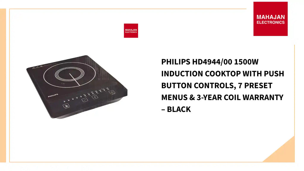 Philips HD4944/00 1500W Induction Cooktop with Push Button Controls, 7 Preset Menus & 3-Year Coil Warranty &ndash; Black by@Outfy