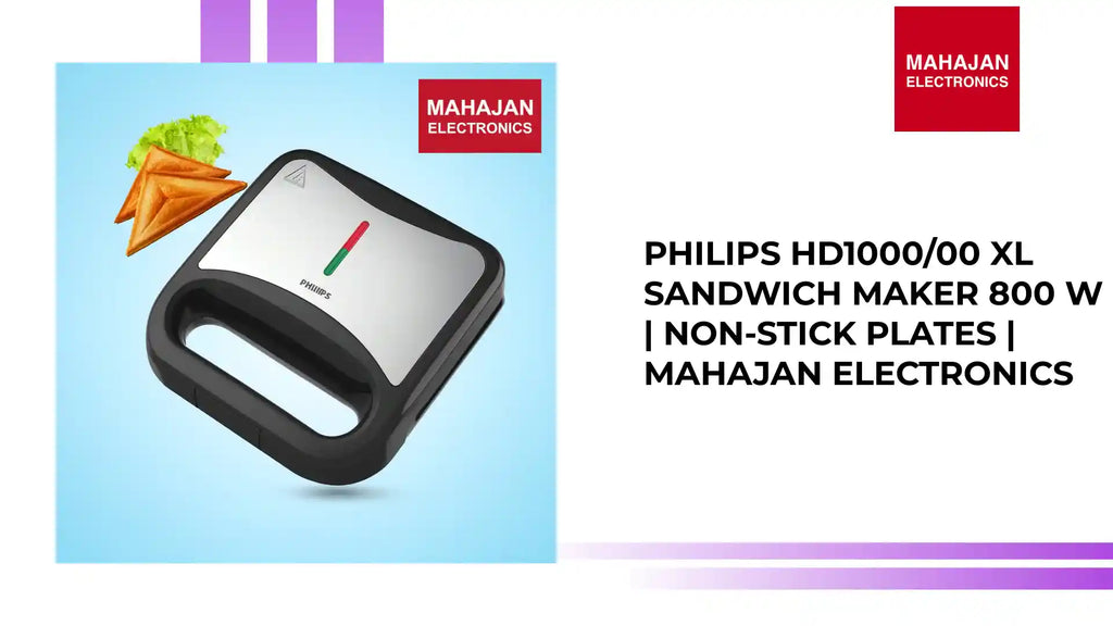 Philips HD1000/00 XL Sandwich Maker 800 W | Non-Stick Plates | Mahajan Electronics by@Outfy