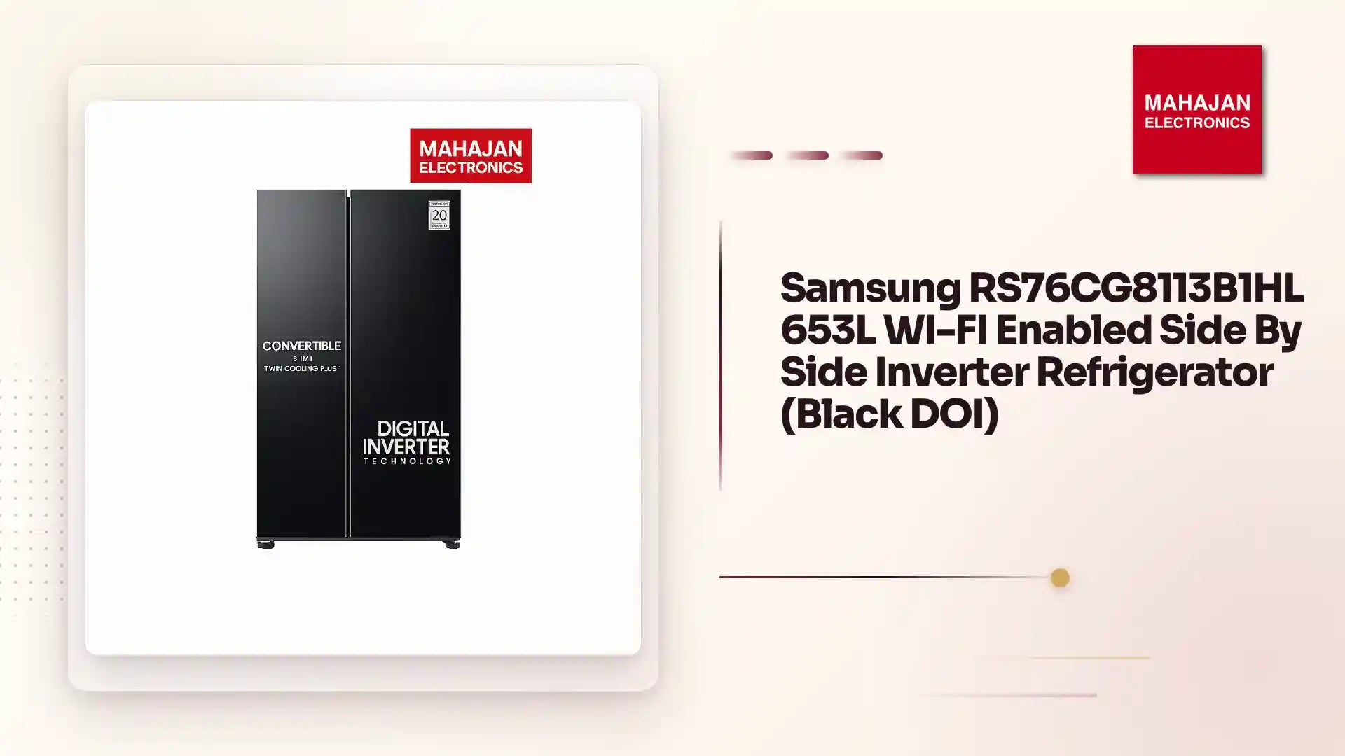 Samsung RS76CG8113B1HL 653L WI-FI Enabled Side By Side Inverter Refrigerator (Black DOI) by@Outfy