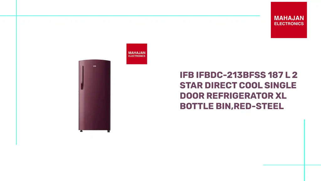 IFB IFBDC-213BFSS 187 L 2 Star Direct Cool Single Door Refrigerator XL Bottle Bin,Red-Steel by@Outfy