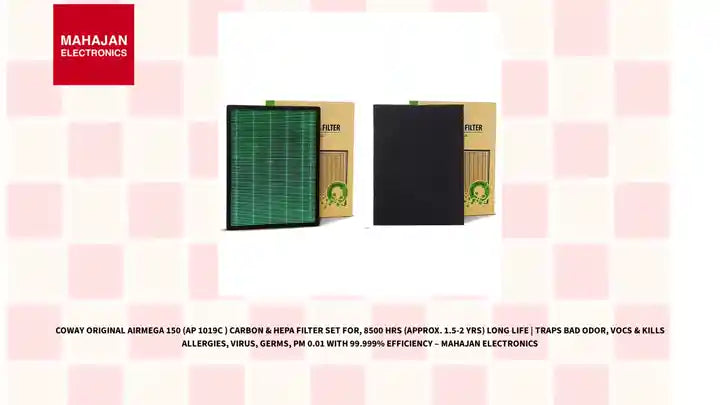 Coway Original AirMega 150 (AP 1019C ) Carbon &amp; HEPA Filter Set for, 8500 Hrs (Approx. 1.5-2 yrs) Long Life | Traps Bad odor, VOCs &amp; Kills Allergies, Virus, Germs, PM 0.01 with 99.999% efficiency &ndash; Mahajan Electronics by@Outfy