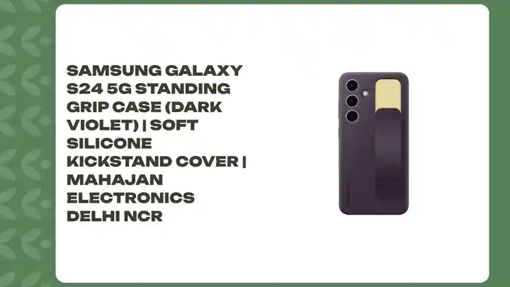 Samsung Galaxy S24 5G Standing Grip Case (Dark Violet) | Soft Silicone Kickstand Cover | Mahajan Electronics Delhi NCR by@Outfy