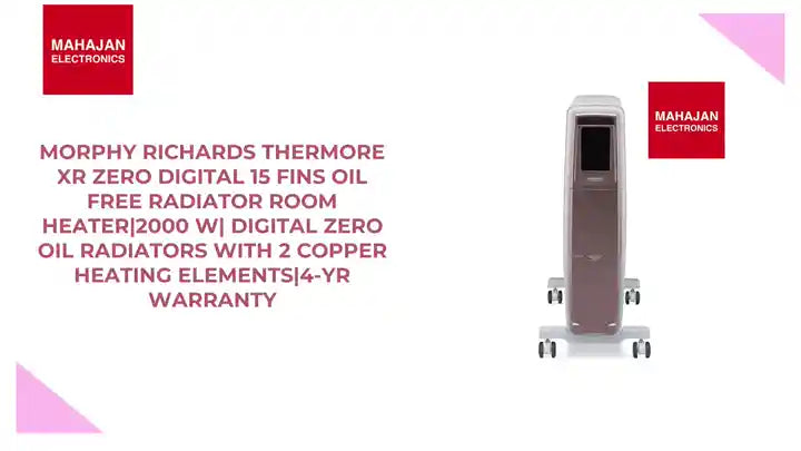 Morphy Richards Thermore Xr Zero Digital 15 Fins Oil Free Radiator Room Heater|2000 W| Digital Zero Oil Radiators With 2 Copper Heating Elements|4-Yr Warranty by@Outfy