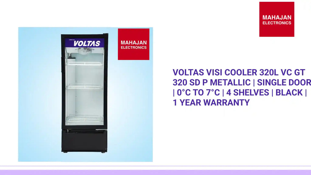 Voltas Visi Cooler 320L VC GT 320 SD P Metallic | Single Door | 0&deg;C to 7&deg;C | 4 Shelves | Black | 1 Year Warranty by@Outfy