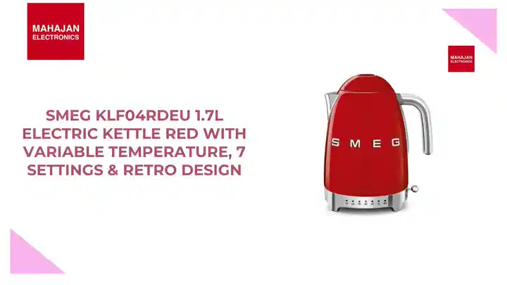 SMEG KLF04RDEU 1.7L electric kettle red with variable temperature, 7 settings &amp; retro design by@Outfy