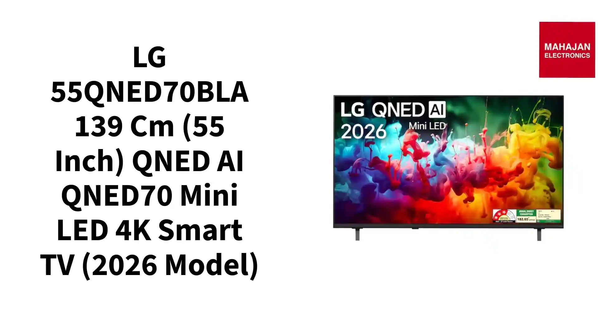 LG 55QNED70BLA 139 cm (55 Inch) QNED AI QNED70 Mini LED 4K Smart TV (2026 Model) by@Outfy