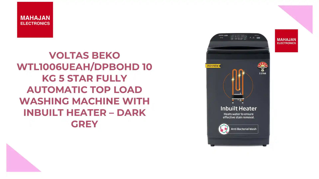 Voltas Beko WTL1006UEAH/DPBOHD 10 Kg 5 Star Fully Automatic Top Load Washing Machine with Inbuilt Heater &ndash; Dark Grey by@Outfy