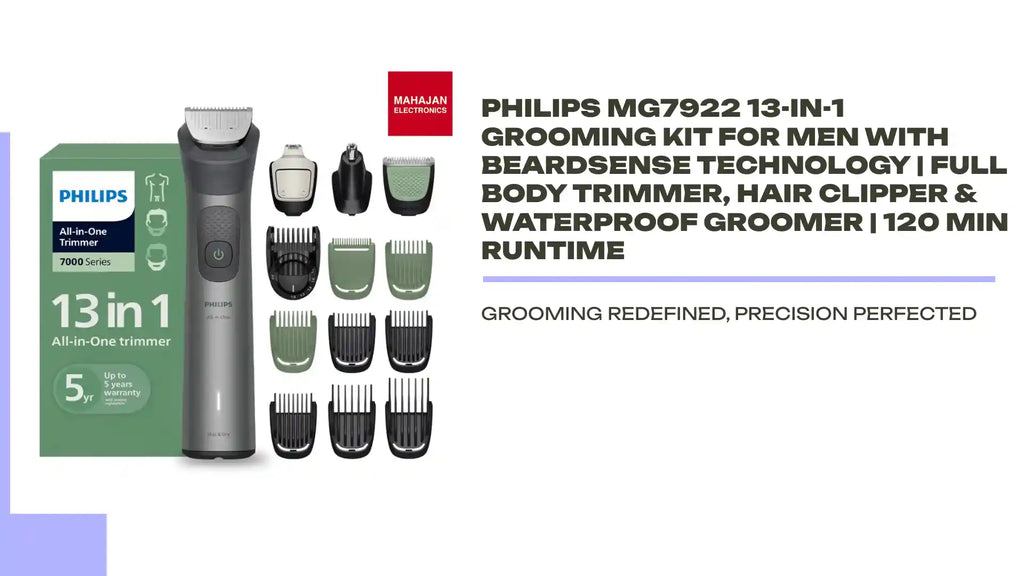 Philips MG7922 13-in-1 Grooming Kit for Men with BeardSense Technology | Full Body Trimmer, Hair Clipper & Waterproof Groomer | 120 Min Runtime by@Outfy