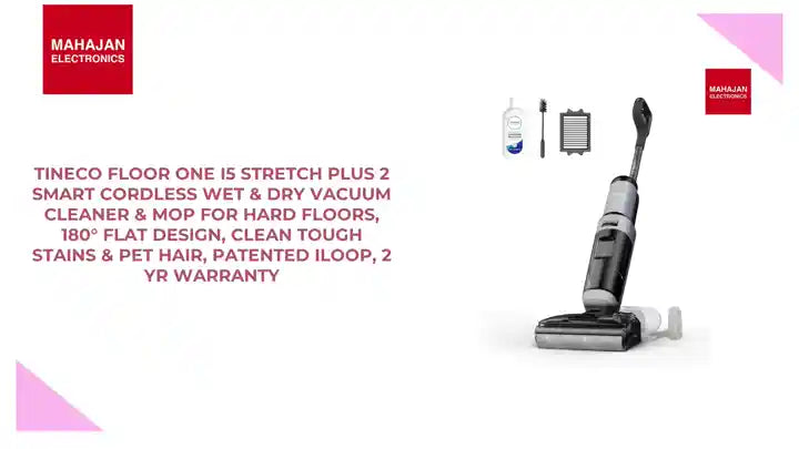 Tineco Floor ONE i5 Stretch Plus 2 Smart Cordless Wet & Dry Vacuum Cleaner & Mop for Hard Floors, 180&deg; Flat Design, Clean Tough Stains & Pet Hair, Patented iLoop, 2 Yr Warranty by@Outfy