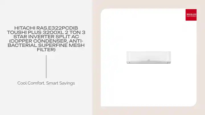 HITACHI RAS.E322PCDIB Toushi Plus 3200XL 2 Ton 3 Star Inverter Split AC (Copper Condenser, Anti-bacterial Superfine Mesh Filter) by@Outfy