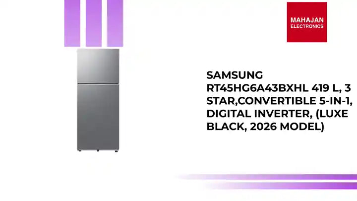 Samsung RT45HG6A43BXHL 419 L, 3 Star,Convertible 5-in-1, Digital Inverter, (Luxe Black, 2026 Model) by@Outfy