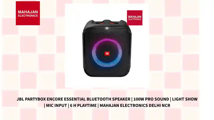 JBL PartyBox Encore Essential Bluetooth Speaker | 100W Pro Sound | Light Show | Mic Input | 6 H Playtime | Mahajan Electronics Delhi NCR by@Outfy