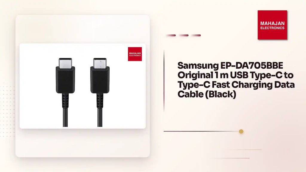 Samsung EP-DA705BBE Original 1 m USB Type-C to Type-C Fast Charging Data Cable (Black) by@Outfy