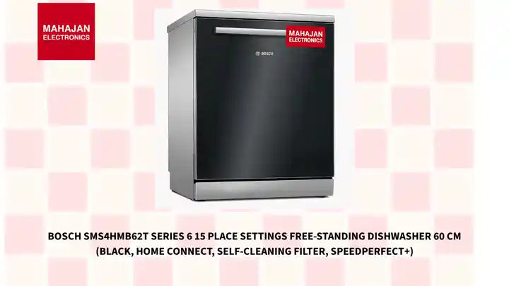 Bosch SMS4HMB62T Series 6 15 Place Settings Free-Standing Dishwasher 60 cm (Black, Home Connect, Self-Cleaning Filter, SpeedPerfect+) by@Outfy