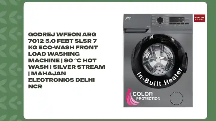 Godrej WFEON ARG 7012 5.0 FEBT SLSR 7 Kg Eco-Wash Front Load Washing Machine | 90 &deg;C Hot Wash | Silver Stream | Mahajan Electronics Delhi NCR by@Outfy