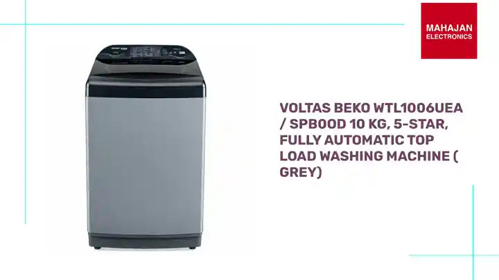 Voltas Beko WTL1006UEA / SPB0OD 10 Kg, 5-Star, Fully Automatic Top Load Washing Machine ( Grey) by@Outfy