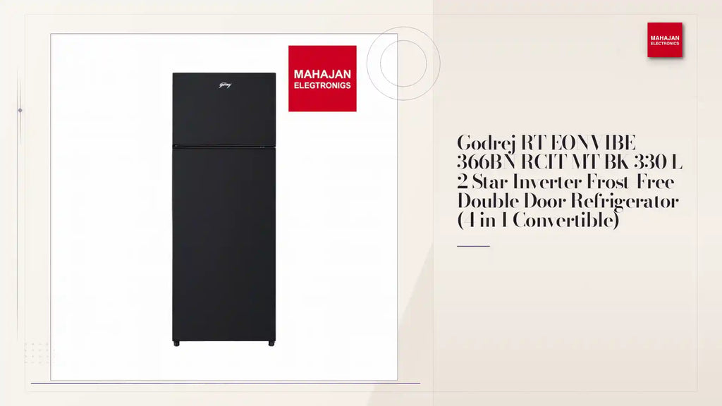 Godrej RT EONVIBE 366BN RCIT MT BK 330 L 2 Star Inverter Frost-Free Double Door Refrigerator (4 in 1 Convertible) by@Outfy