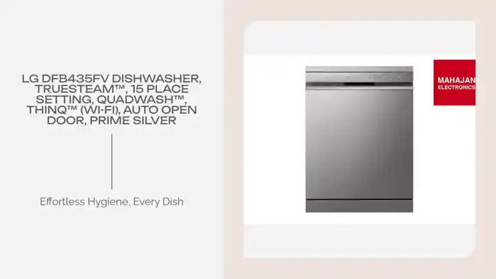 LG DFB435FV Dishwasher, TrueSteam&trade;, 15 Place Setting, QuadWash&trade;, ThinQ&trade; (Wi-Fi), Auto Open Door, Prime Silver by@Outfy