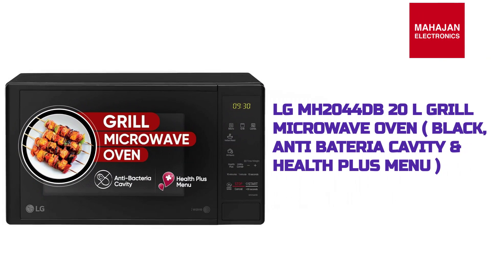 LG MH2044DB 20 L Grill Microwave Oven ( Black, Anti Bateria Cavity &amp; Health Plus Menu ) by@Outfy