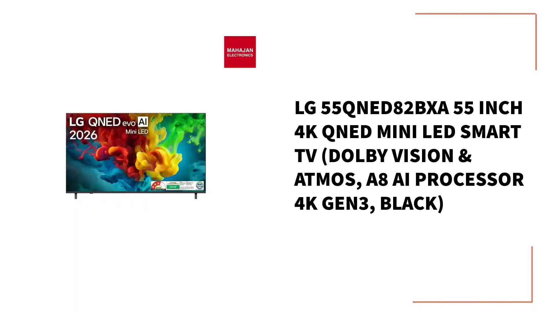 LG 55QNED82BXA 55 Inch 4K QNED Mini LED Smart TV (Dolby Vision &amp; Atmos, &alpha;8 AI Processor 4K Gen3, Black) by@Outfy