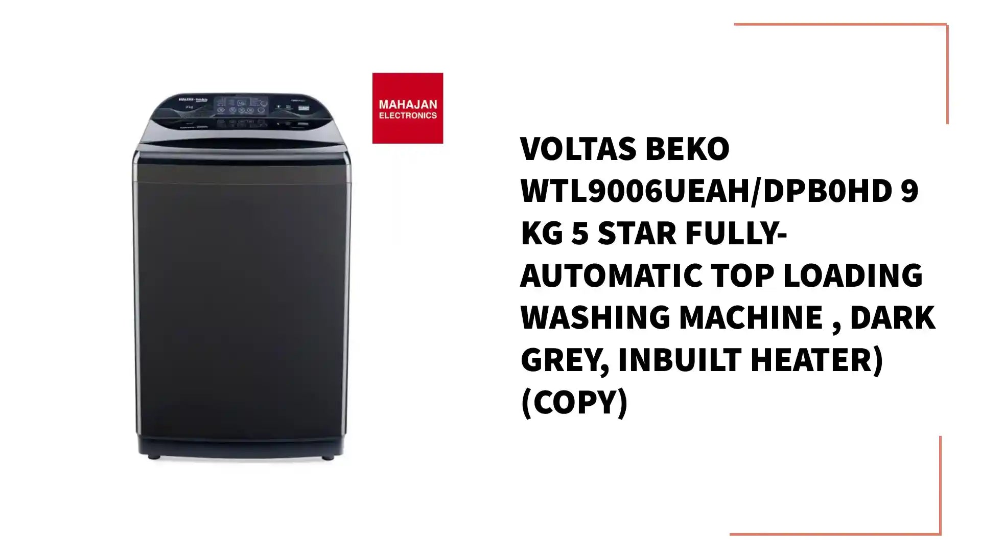 Voltas Beko WTL9006UEAH/DPB0HD 9 Kg 5 Star Fully-Automatic Top Loading Washing Machine , Dark Grey, Inbuilt Heater) (Copy) by@Outfy