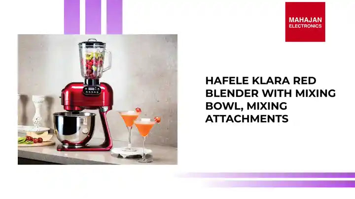 Hafele Klara Red Blender with Mixing Bowl, Mixing Attachments by@Outfy