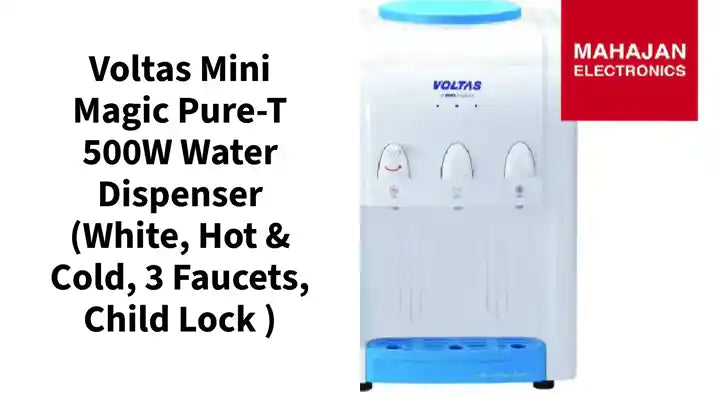 Voltas Mini Magic Pure-T 500W Water Dispenser (White, Hot &amp; Cold, 3 Faucets, Child Lock ) by@Outfy