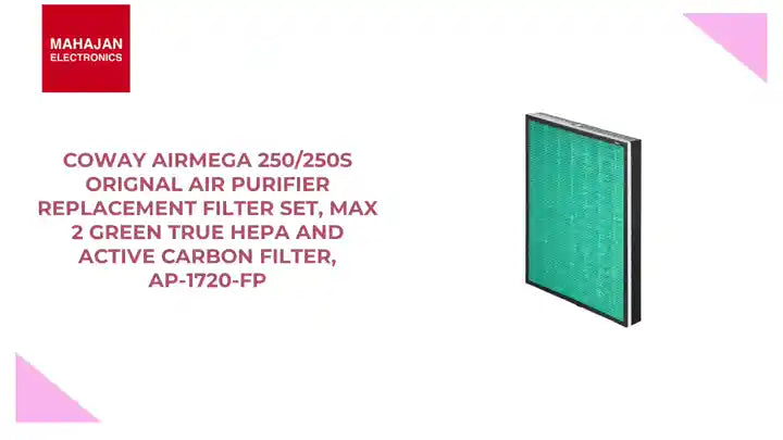 Coway Airmega 250/250S Orignal Air Purifier Replacement Filter Set, Max 2 Green True HEPA and Active Carbon Filter, AP-1720-FP by@Outfy