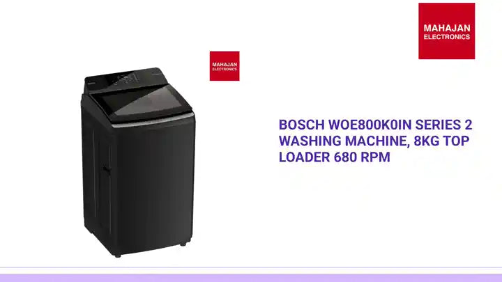 BOSCH WOE800K0IN Series 2 washing machine, 8kg top loader 680 rpm by@Outfy