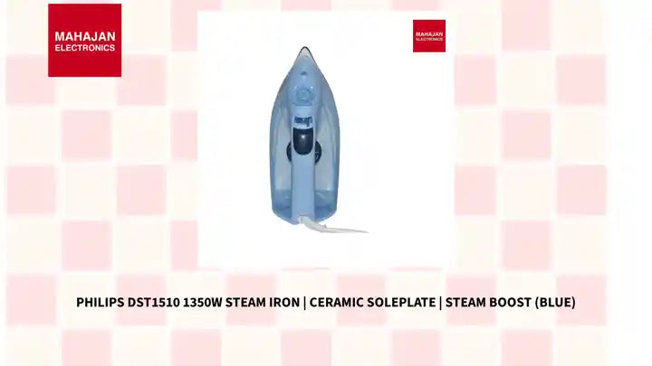 Philips DST1510 1350W Steam Iron | Ceramic Soleplate | Steam Boost (Blue) by@Outfy