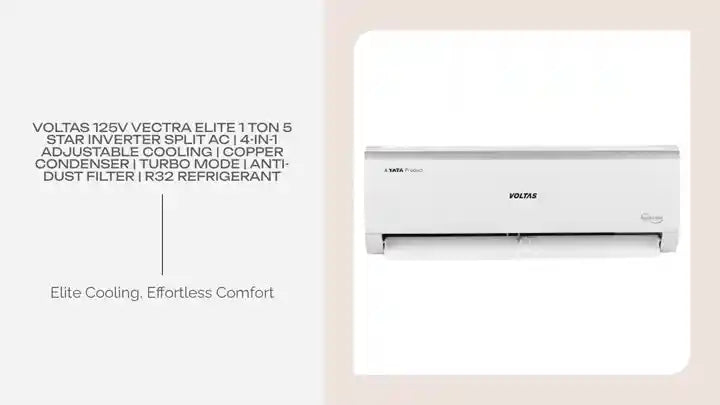 Voltas 125V Vectra Elite 1 Ton 5 Star Inverter Split AC | 4-in-1 Adjustable Cooling | Copper Condenser | Turbo Mode | Anti-Dust Filter | R32 Refrigerant by@Outfy