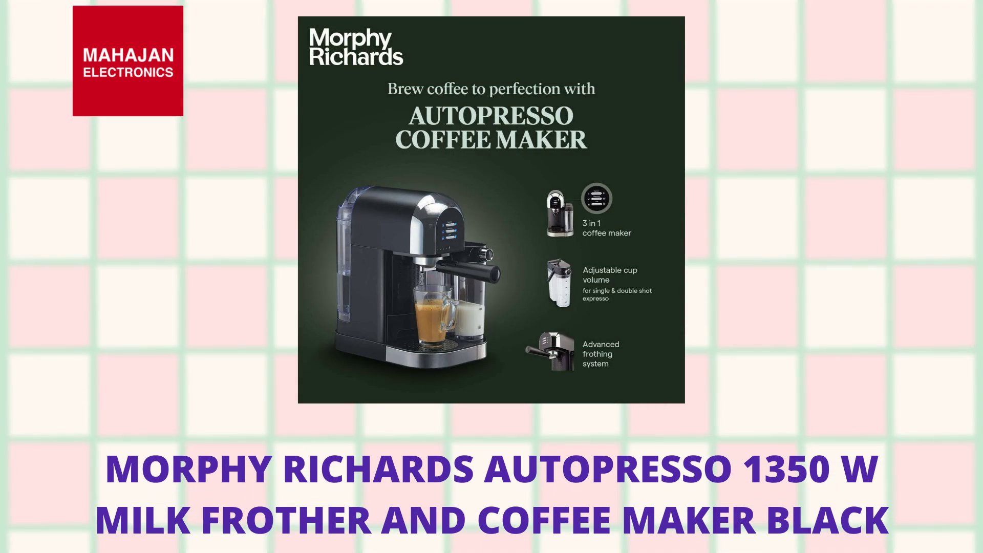 Morphy Richards Autopresso 1350 W Milk Frother and Coffee Maker Black by@Outfy