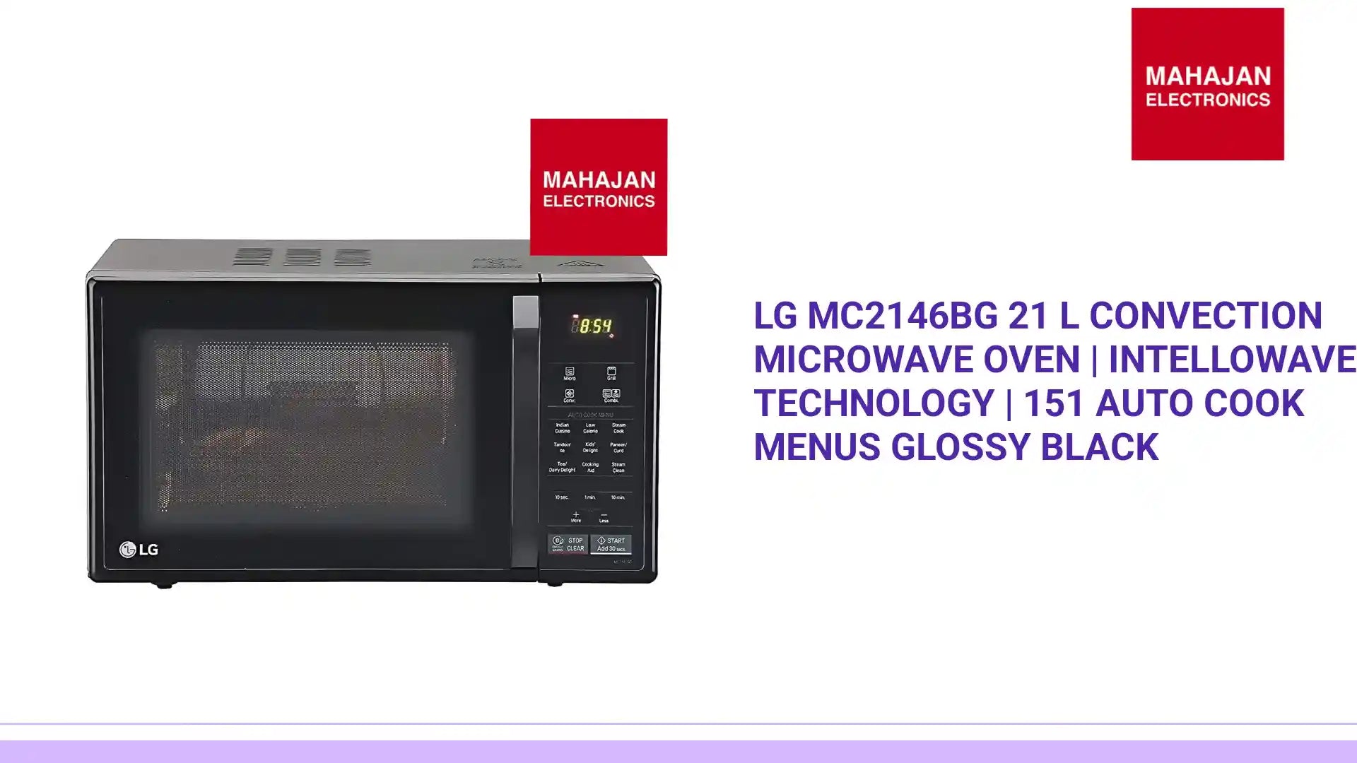 LG MC2146BG 21 L Convection Microwave Oven | Intellowave Technology | 151 Auto Cook Menus Glossy Black by@Outfy