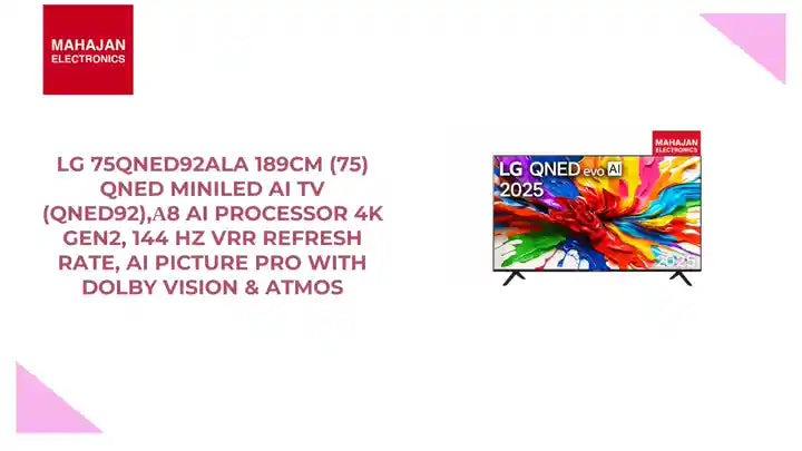 LG 75QNED92ALA 189cm (75) QNED MiniLED AI TV (QNED92),&alpha;8 AI Processor 4K Gen2, 144 Hz VRR Refresh Rate, AI Picture Pro with Dolby Vision &amp; Atmos by@Outfy