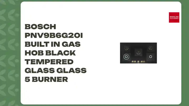 Bosch PNV9B6G20I Built in Gas Hob Black Tempered glass Glass 5 Burner by@Outfy