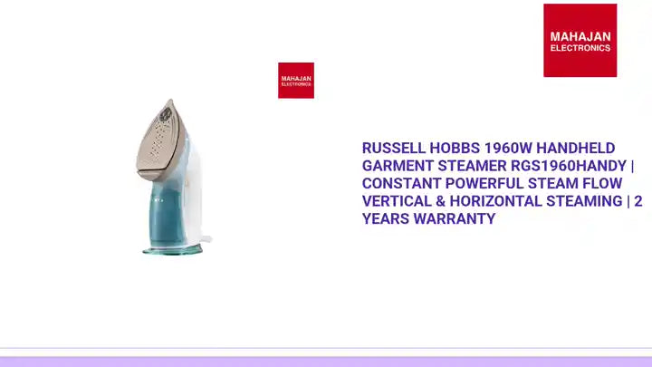 Russell Hobbs 1960W Handheld Garment Steamer RGS1960HANDY | Constant Powerful Steam Flow Vertical &amp; Horizontal Steaming | 2 Years Warranty by@Outfy